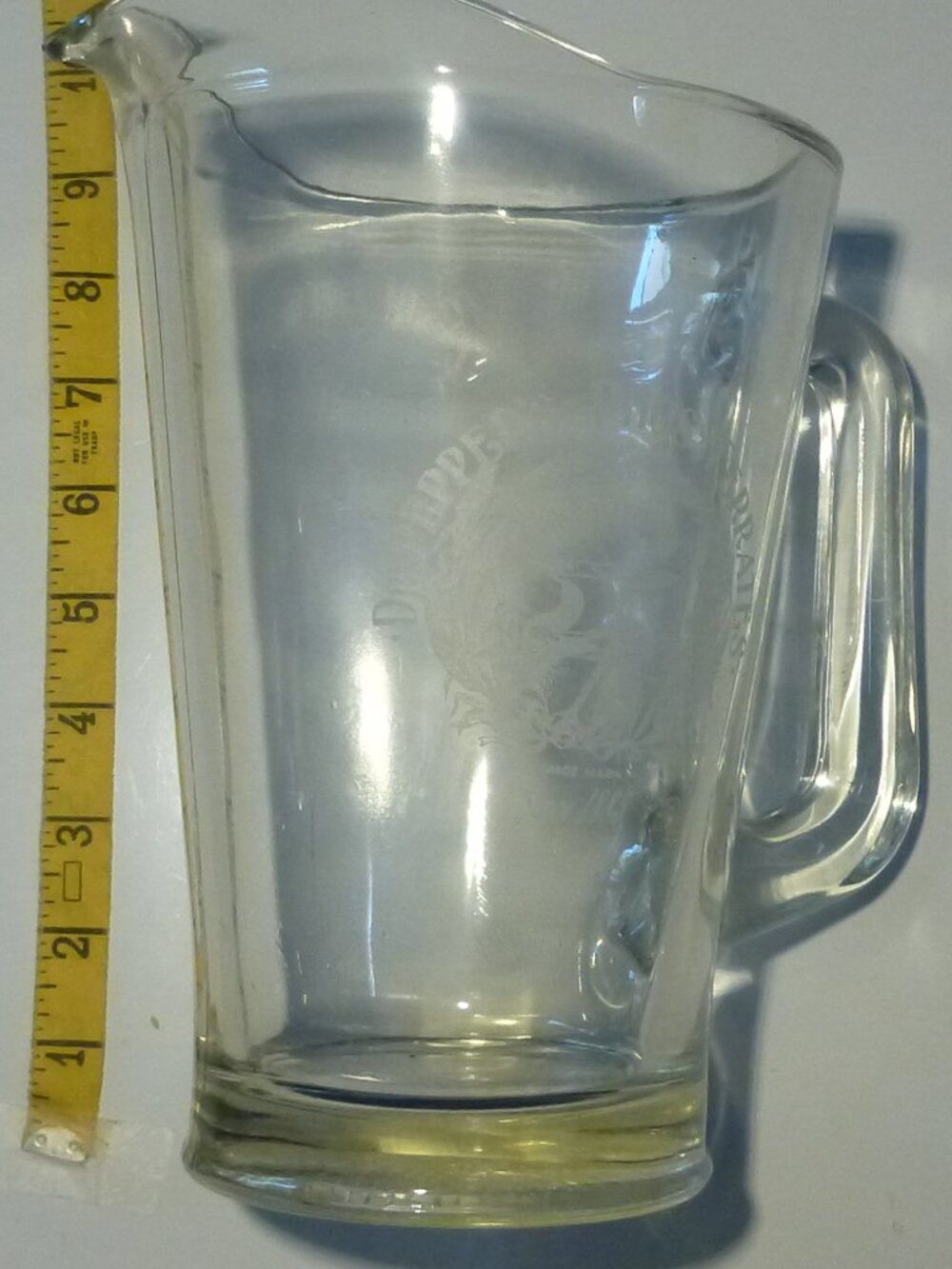 Vintage Dr Pepper Phos-Ferrates 100th Anniversary Glass Pitcher 1985